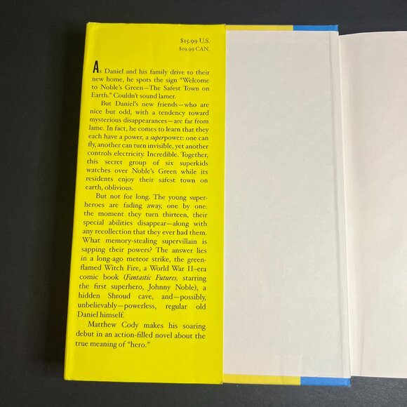 *SIGNED* Powerless - Supers of Noble's Green 2009 Hardcover Book by Matthew Cody - Picture 3 of 5